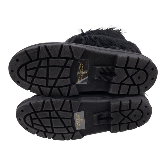 Nature Breeze Black Tibet Drape Long Fur Accent Boots 10 Women's - Picture 8 of 10